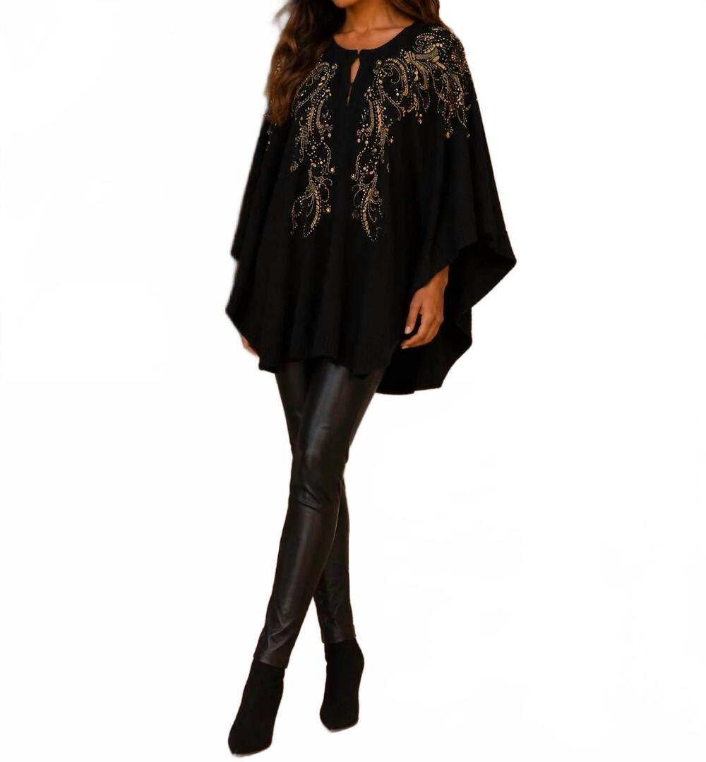 NEW FLYING TOMATO gilded cape in black